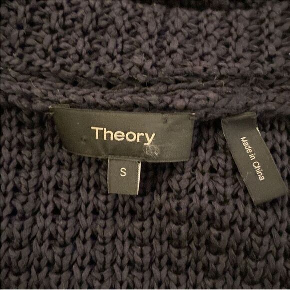 Theory 100% cotton Women's Black Open-Front Sweater, S - Picture 7 of 8